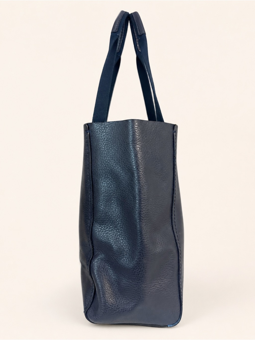 Coach Derby Tote Pebbled Leather Navy Blue Shoulder Bag - Picture 4 of 9